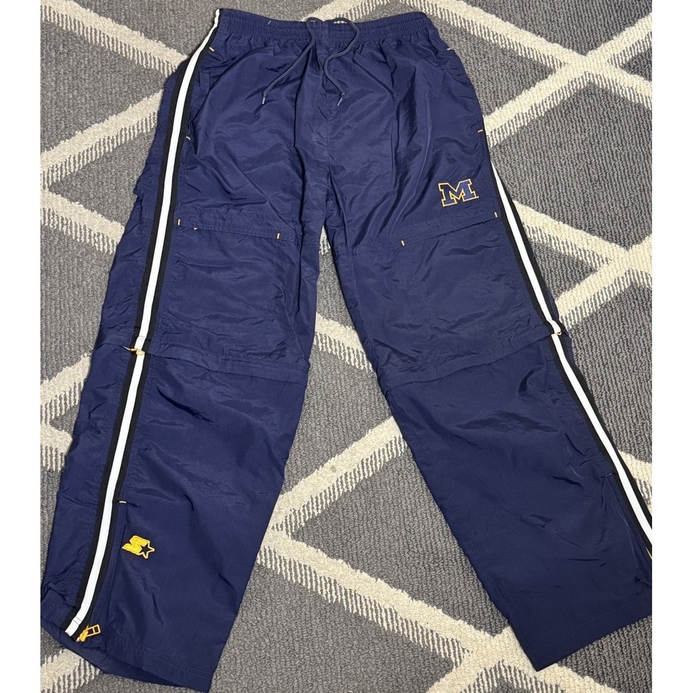 VTG Starter Michigan Wolverines Warm Up Men's M Track Pants Athletic NCAA Y2K